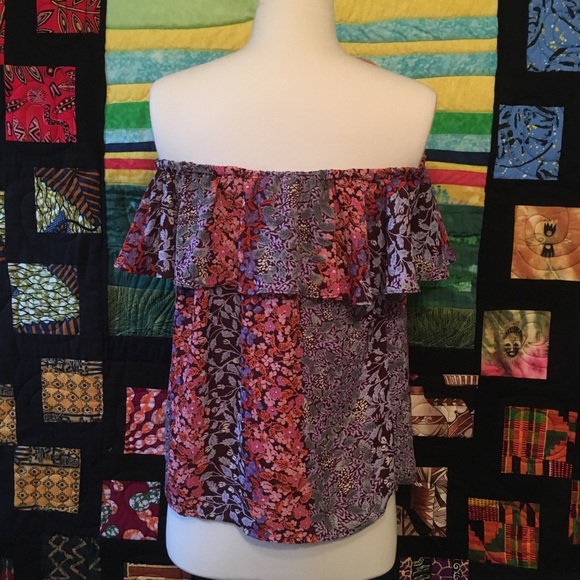 Anthropologie Maeve Off Shoulder Ruffle Top Small - Picture 3 of 8